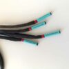 Paire de lacet noire embouts turquoise