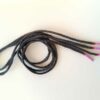 Paire de lacet noire embouts rose