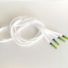 Paire de lacet blanche embouts emeraude