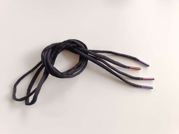 Paire de lacet noir embouts iridescent