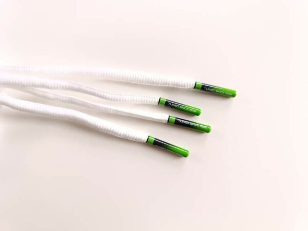 Paire de lacet blanche embouts Green-fade