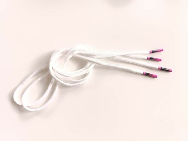 Paire de lacet blanche embouts Pink-fade