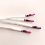 Paire de lacet blanche embouts Pink-fade