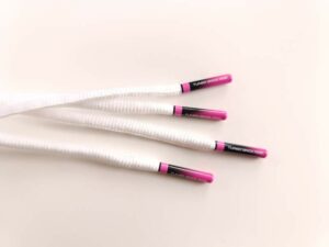 Paire de lacet blanche embouts Pink-fade
