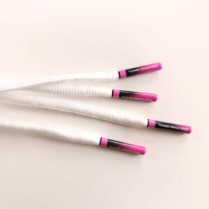 Paire de lacet blanche embouts Pink-fade