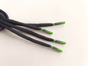 Paire de lacet noire embouts Green-fade