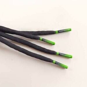 Paire de lacet noire embouts Green-fade